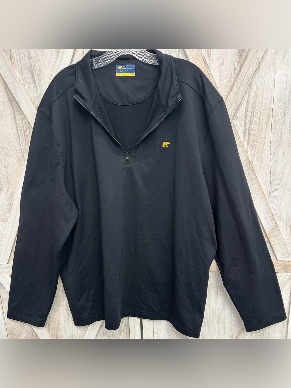 Jack Nicklaus XL Black Quarter Zip Pullover Golden Bear Stretch Golf Performance
